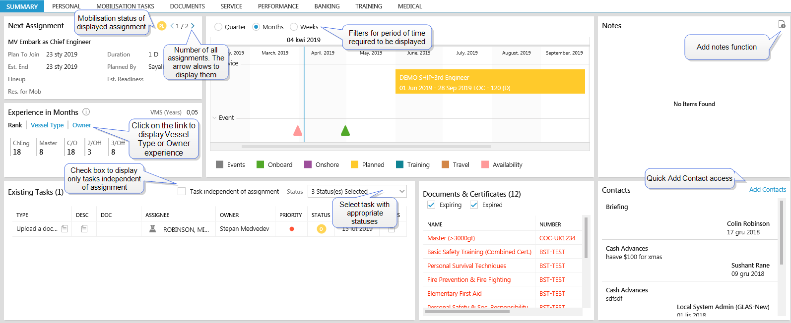 Crew Personal Details