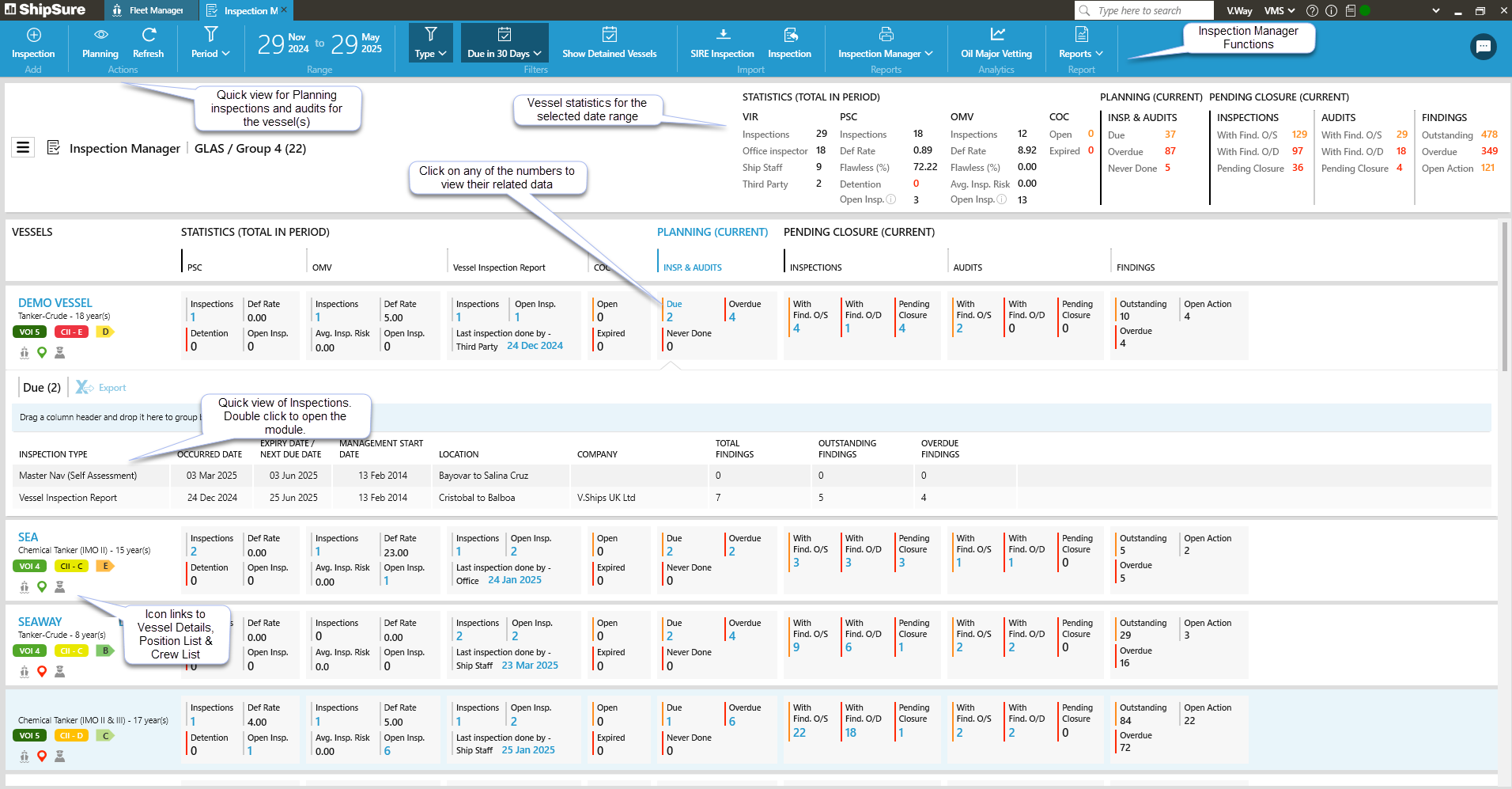 Inspection Manager Dashboard
